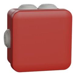 Schneider - Mureva Box - boite de dérivation étanche IP55 + embouts 80x80x45 - rouge - Réf : ENN05164