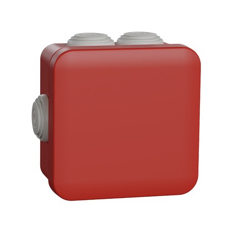 Schneider - Mureva Box - boite de dérivation étanche IP55 + embouts 80x80x45 - rouge - Réf : ENN05164