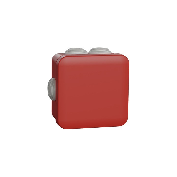 Schneider - Mureva Box - boite de dérivation étanche IP55 + embouts 80x80x45 - rouge - Réf : ENN05164