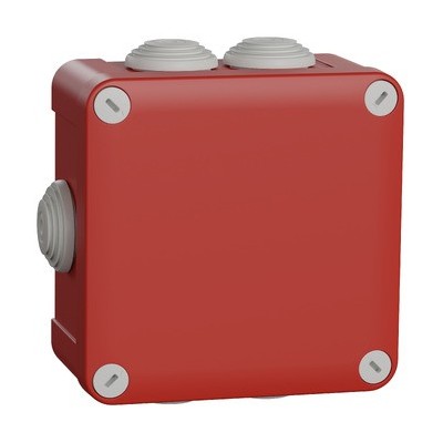 Schneider - Mureva Box - boite de dérivation étanche IP55 + embouts 105x105x55 - rouge - Réf : ENN05165