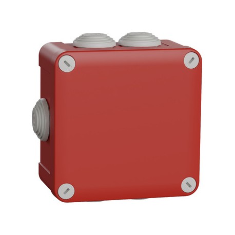 Schneider - Mureva Box - boite de dérivation étanche IP55 + embouts 105x105x55 - rouge - Réf : ENN05165