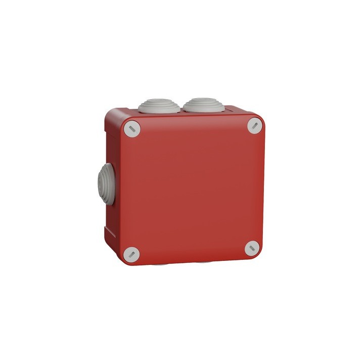 Schneider - Mureva Box - boite de dérivation étanche IP55 + embouts 105x105x55 - rouge - Réf : ENN05165