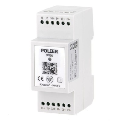 Polier - Ecocompteur monophasé connecté WIFI 5 postes (RT2012 - RE2020) - 2 modules - 5 TC ouvrants inclus - Réf : MM5E5C