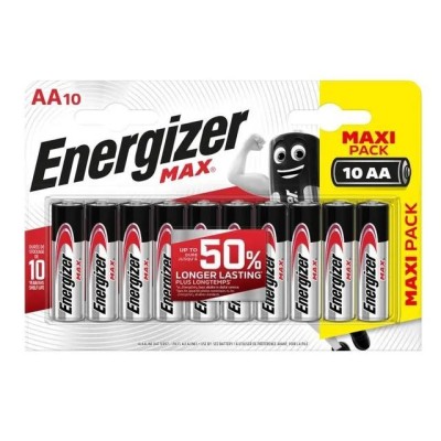 Energizer - Pack de 10 piles alcalines AA/LR6 - Réf : 437775