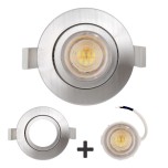 Krisane - Spot LED CCT 3000/4000/6500K°- 7W - Ø47 mm et collerette aluminium orientable - IP54 - Réf : KRI24174-32