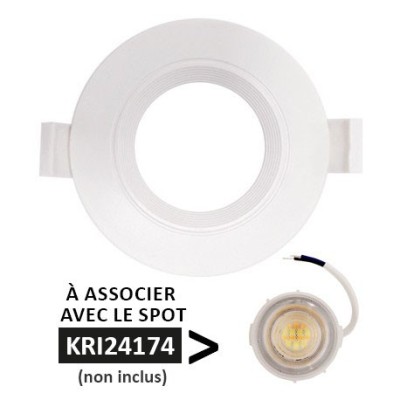 Krisane - Collerette fixe - IP54 - blanc - Réf : KRI24121