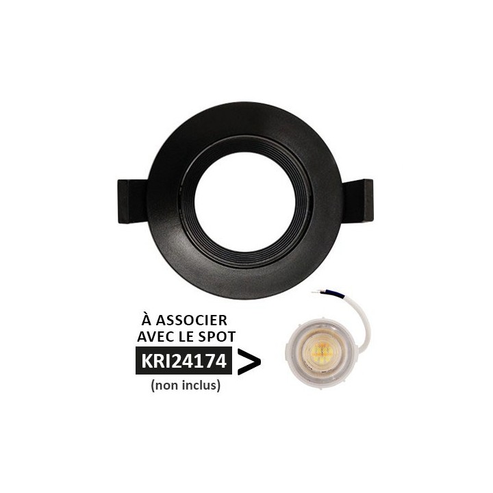 Krisane - Collerette fixe - IP54 - noir - Réf : KRI24141