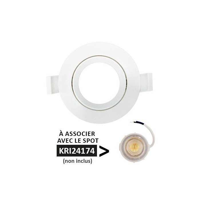 Krisane - Collerette orientable - IP20 - blanc - Réf : KRI24122