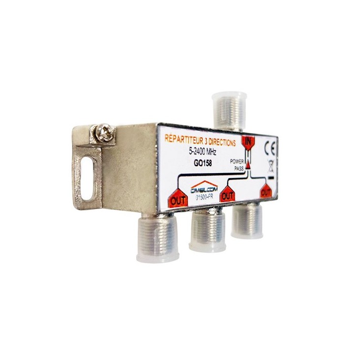 Omelcom - Répartiteur TV coaxial 3 sorties - Réf : GO158
