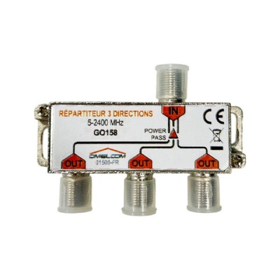 Omelcom - Répartiteur TV coaxial 3 sorties - Réf : GO158