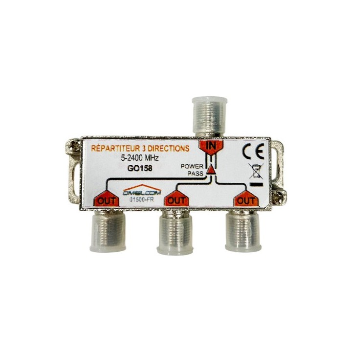 Omelcom - Répartiteur TV coaxial 3 sorties - Réf : GO158