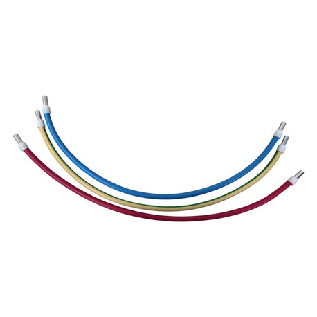 Lot de 3 cordons pour raccordement parafoudre - 16mm² - 40cm - rouge - bleu - vert/jaune - Réf : VRH40-L