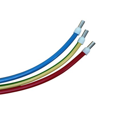 Lot de 3 cordons pour raccordement parafoudre - 16mm² - 40cm - rouge - bleu - vert/jaune - Réf : VRH40-L