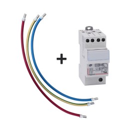 Kit Parafoudre + 3 cordons de raccordement - 16mm² - 40cm - Rouge - bleu - vert/jaune - Réf : VRH40-L-003951