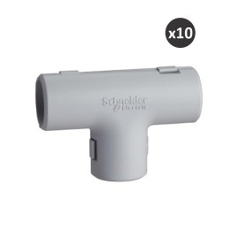 Schneider - Lot de 10 tés pour tube 3321 - Gris - Ø25 mm - Réf : ENN44325(10)