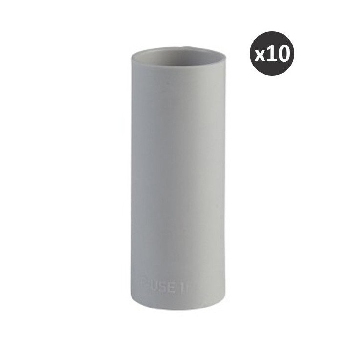 Schneider - Lot de 10 manchons pour Tube 3321 - Gris - Ø25 mm - Réf : ENN41325(10)