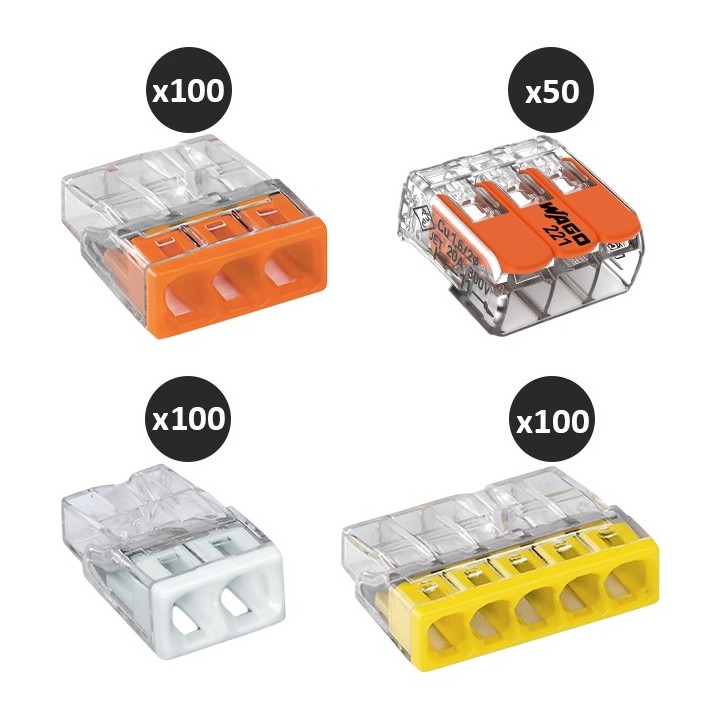 Wago - Assortiments de bornes - lot de 350 pièces - Réf : 2273-413