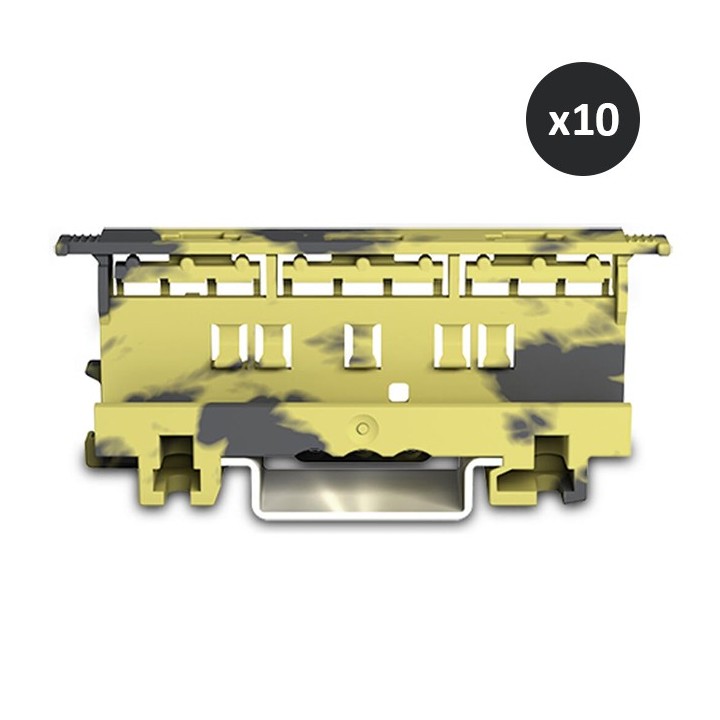 Wago - Lot de 10 adaptateurs de fixation - Série 221- 4mm² - montage sur rail 35/montage par vis - Réf : 221-500/000-053