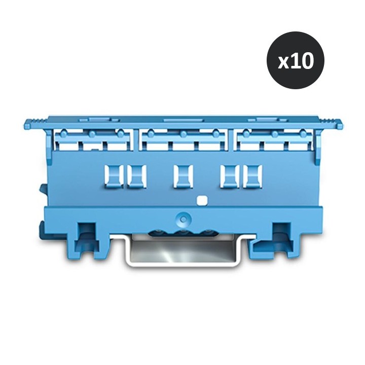 Wago - Lot de 10 adaptateurs de fixation - Série 221- 4mm² - montage sur rail 35/montage par vis - Réf : 221-500/000-006