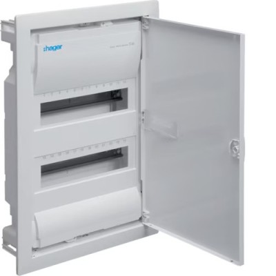 Hager - Coffret Volta encastré - 12 modules - 2 rangées - blanc - Réf : VU24NE