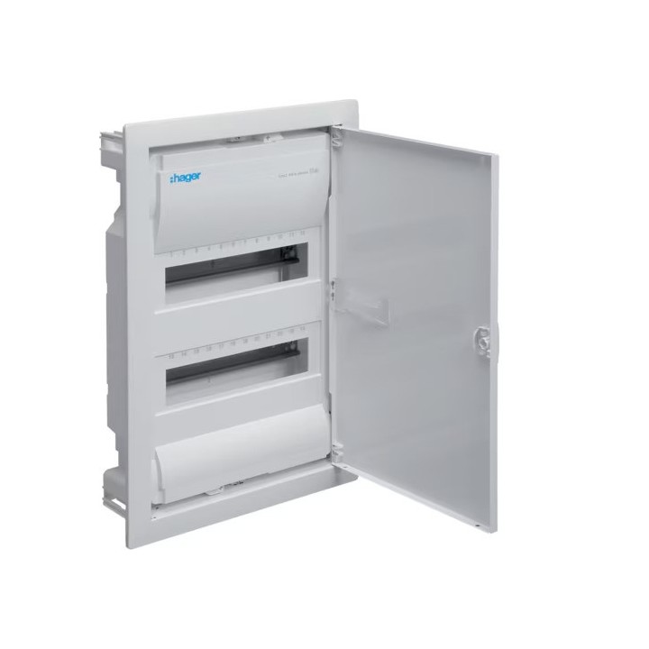 Hager - Coffret Volta encastré - 12 modules - 2 rangées - blanc - Réf : VU24NE