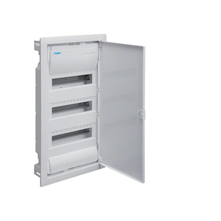 Hager - Coffret Volta encastré - 12 modules - 3 rangées - blanc - Réf : VU36NE