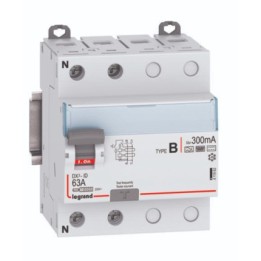 Interrupteur différentiel DX³-ID arrivée haute et départ bas par bornes à vis - 2P 230V~ 63A Type B 300mA - Réf : 411962