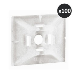 Legrand - 100 Embases adhésives incolores Colring pour colliers largeur 4,6mm maxi - Réf : 032065