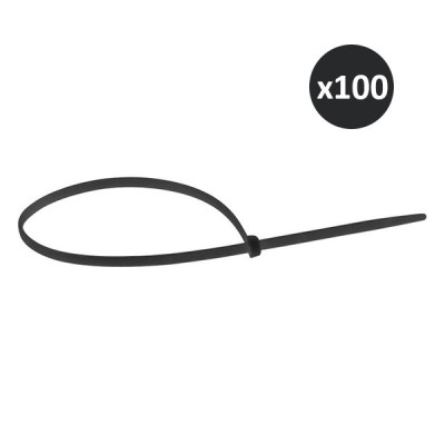 Legrand - 100 Colliers Colring noirs à denture intérieure 4,6 x 180mm - Réf : 032022