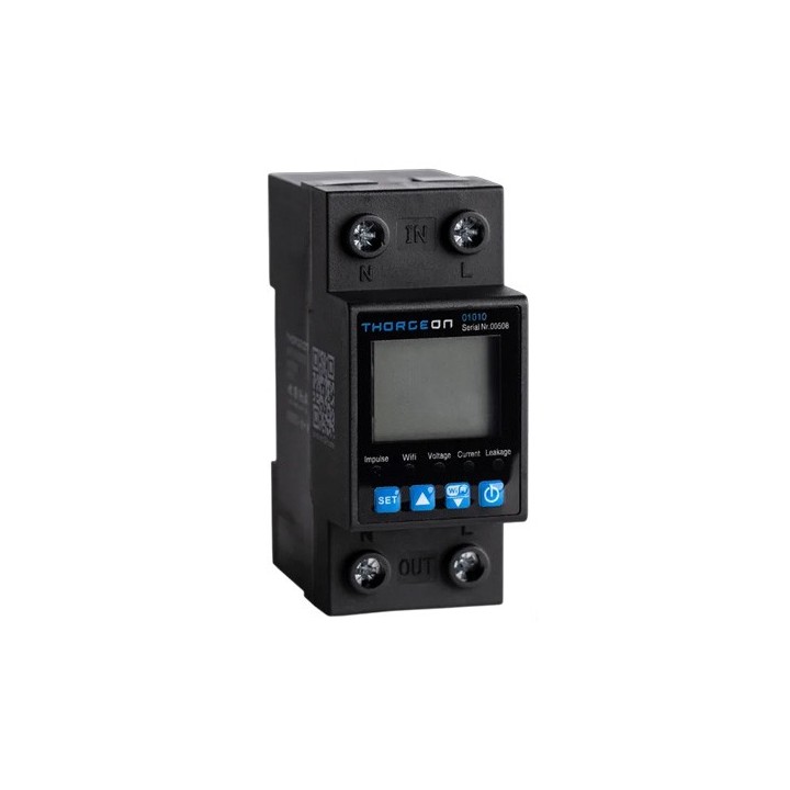 Thorgeon - Compteur d'énergie Wifi monophasé - 63A - 1P- DIN - IP20 - Réf : 01010