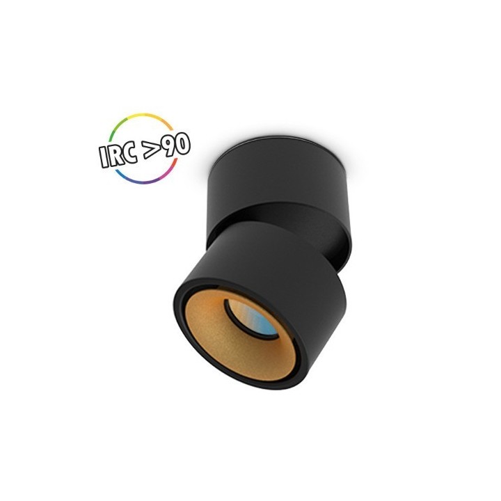 Miidex Lighting - Applique Décorative CCT 6W Noir/Doré - Inclinable/orientable - Réf : 100487