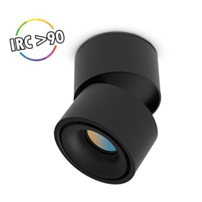 Miidex Lighting - Applique Décorative CCT 12W Noir- Inclinable/orientable - Réf : 100624