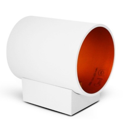 Miidex Lighting - Applique Murale G9 X1 Blanc/Doré Cylindrique - Réf : 70039