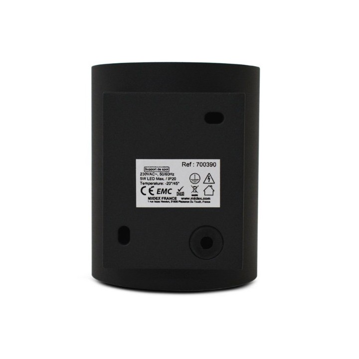Miidex Lighting - Applique Murale G9 X1 Noir/Doré Cylindrique - Réf : 700390