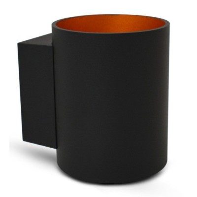 Miidex Lighting - Applique Murale G9 X1 Noir/Doré Cylindrique - Réf : 700390