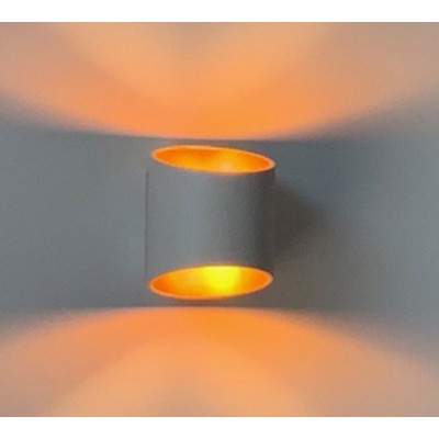 Miidex Lighting - Applique Murale G9 X1 Blanc/Doré Oblique - Réf : 700410