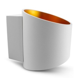 Miidex Lighting - Applique Murale G9 X1 Blanc/Doré Oblique - Réf : 700410