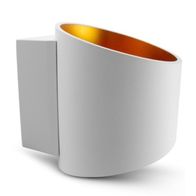 Miidex Lighting - Applique Murale G9 X1 Blanc/Doré Oblique - Réf : 700410