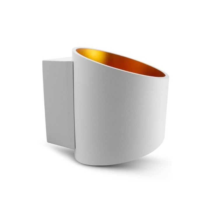 Miidex Lighting - Applique Murale G9 X1 Blanc/Doré Oblique - Réf : 700410