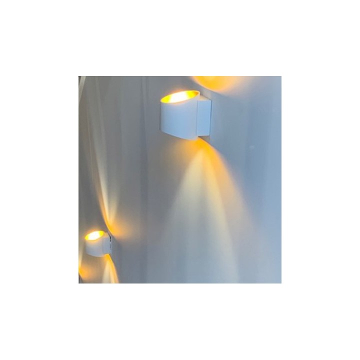 Miidex Lighting - Applique Murale G9 X1 Blanc/Doré Oblique - Réf : 700410