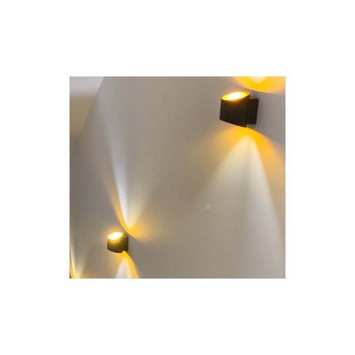 Miidex Lighting - Applique Murale G9 X1 Noir/Doré Oblique - Réf : 70041