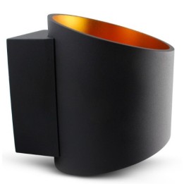 Miidex Lighting - Applique Murale G9 X1 Noir/Doré Oblique - Réf : 70041