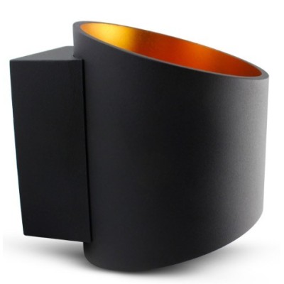 Miidex Lighting - Applique Murale G9 X1 Noir/Doré Oblique - Réf : 70041