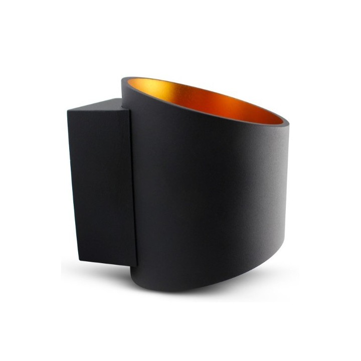 Miidex Lighting - Applique Murale G9 X1 Noir/Doré Oblique - Réf : 70041