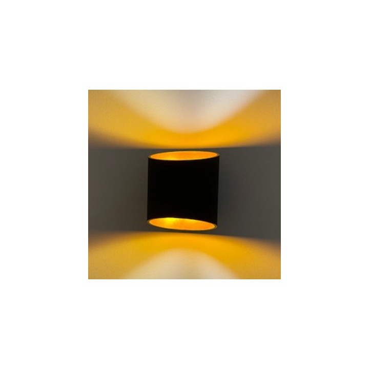 Miidex Lighting - Applique Murale G9 X1 Noir/Doré Oblique - Réf : 70041