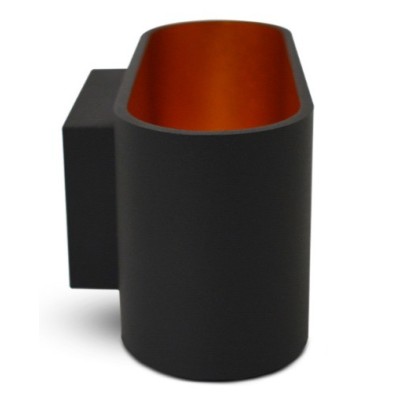 Miidex Lighting - Applique Murale G9 X1 Noir/Doré Ovale- Réf : 700400