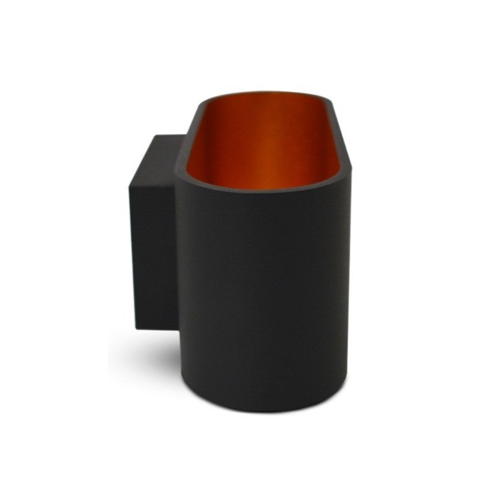 Miidex Lighting - Applique Murale G9 X1 Noir/Doré Ovale- Réf : 700400