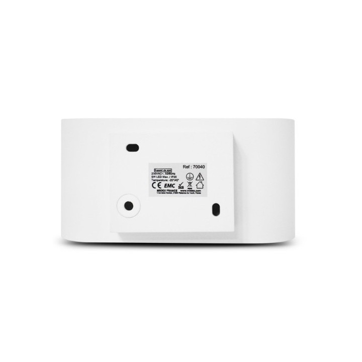 Miidex Lighting - Applique Murale G9 X1 Blanc/Doré Ovale - Réf : 70040