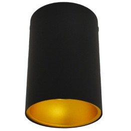 Miidex Lighting - Support de Spot Saillie GU10 (sans ampoule) Cylindre Noir / Doré - Réf : 6811