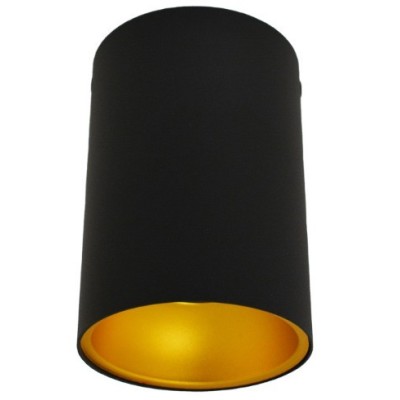 Miidex Lighting - Support de Spot Saillie GU10 (sans ampoule) Cylindre Noir / Doré - Réf : 6811